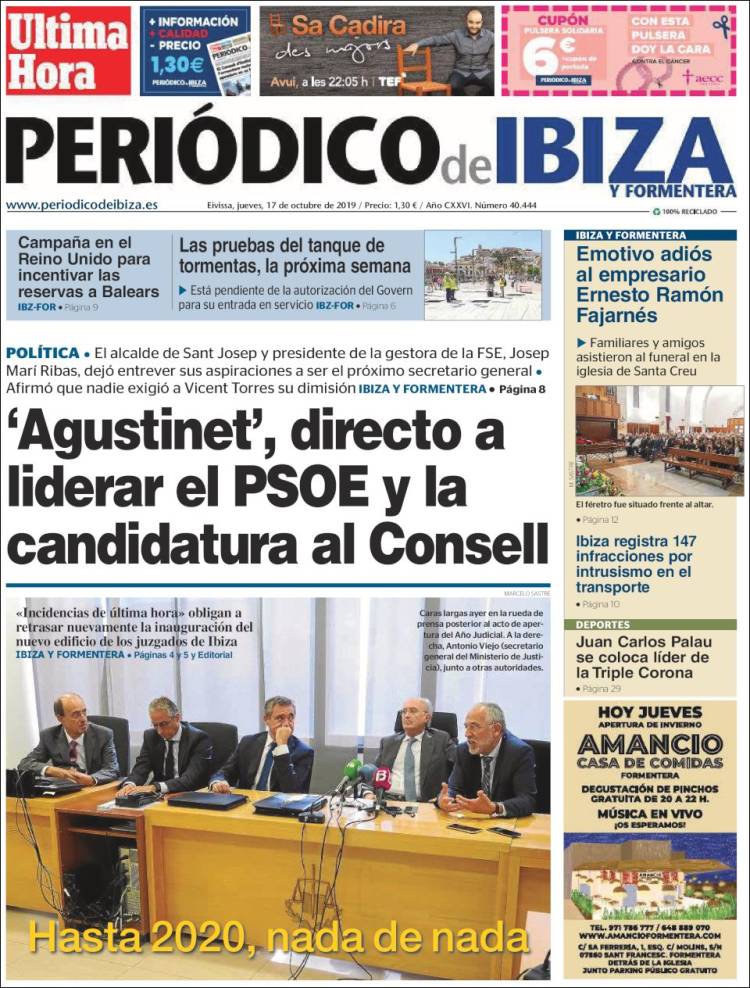 Portada de Periódico de Ibiza (España)