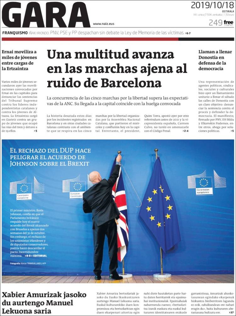 Portada de Gara (España)