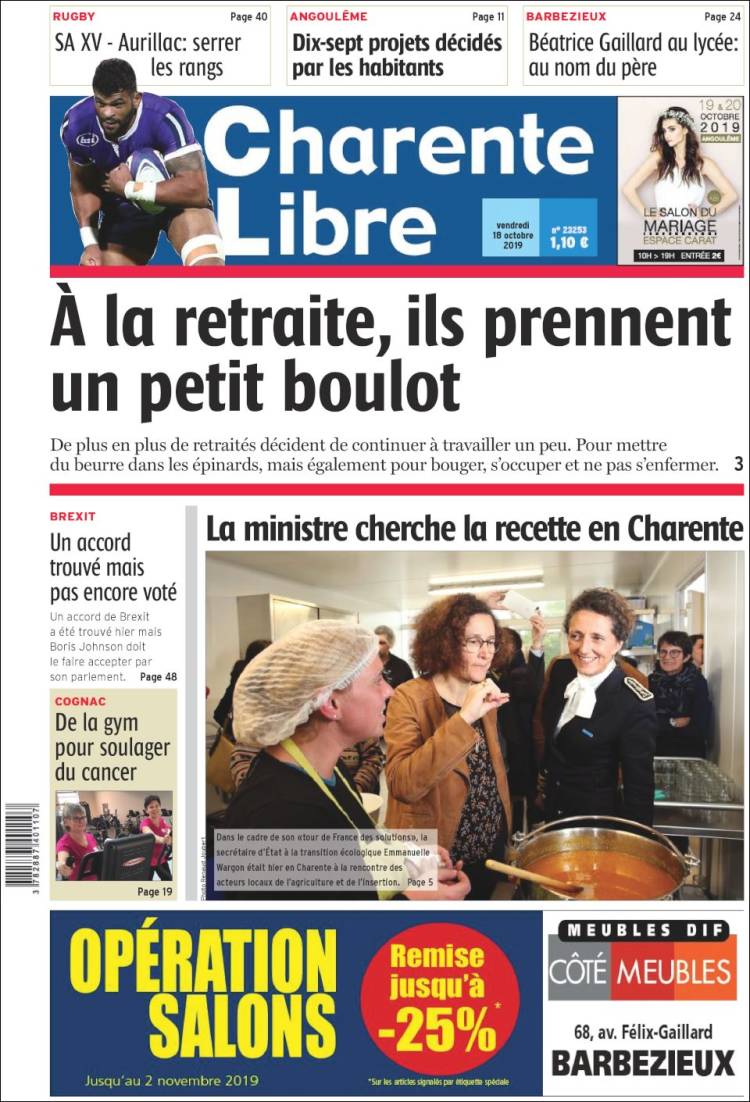 Portada de Charente Libre (Francia)