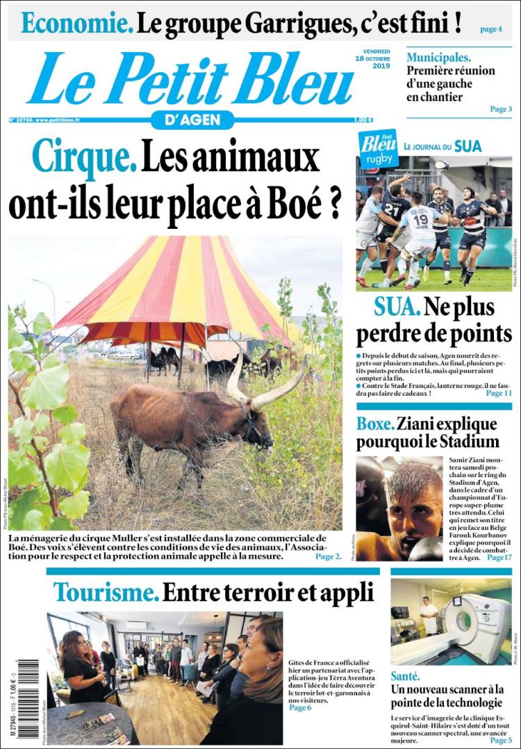 Portada de Le Petit Bleu (Francia)