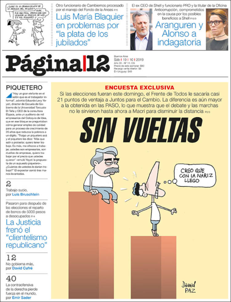Portada de Página/12 (Argentina)