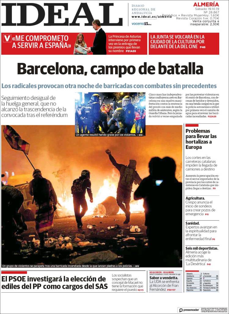 Portada de Ideal Almeria (España)