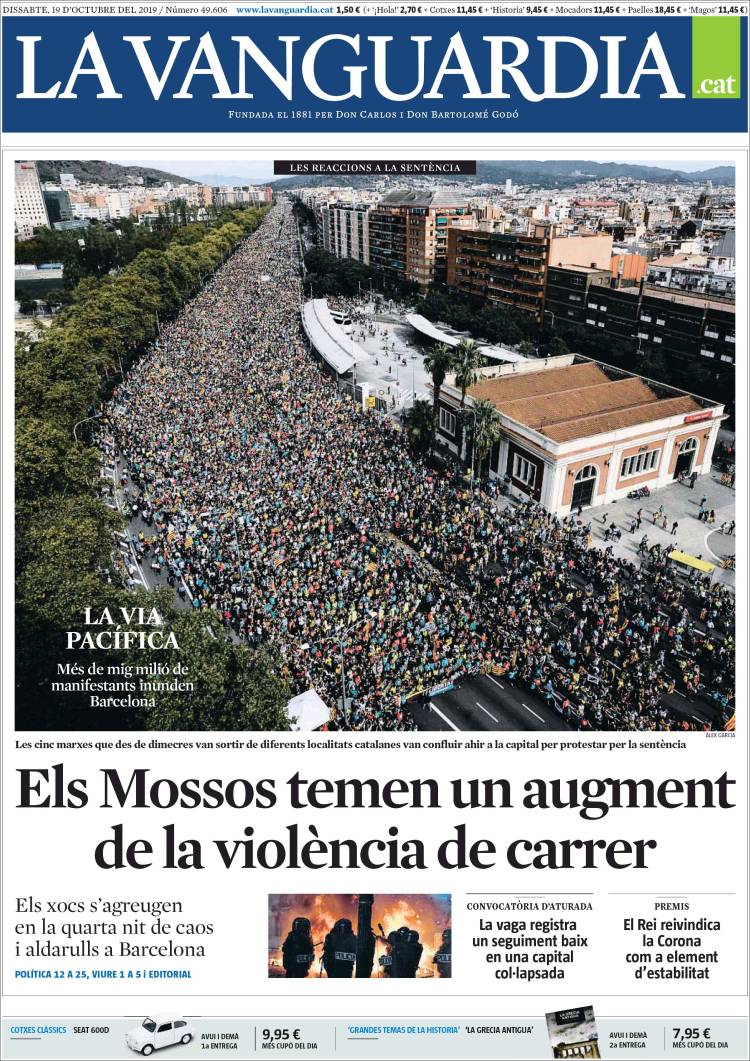 Portada de La Vanguardia (España)