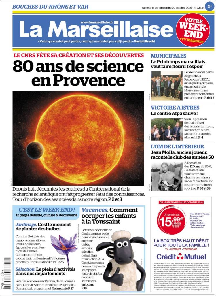 Portada de La Marseillaise (Francia)