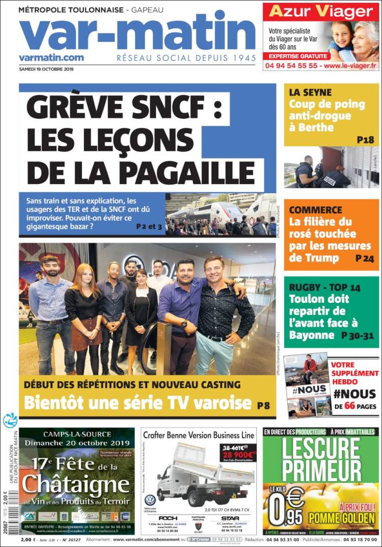 Portada de Nice-Matin (Francia)