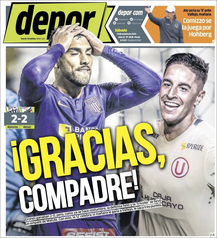 Portada de Depor (Per&uacute;)