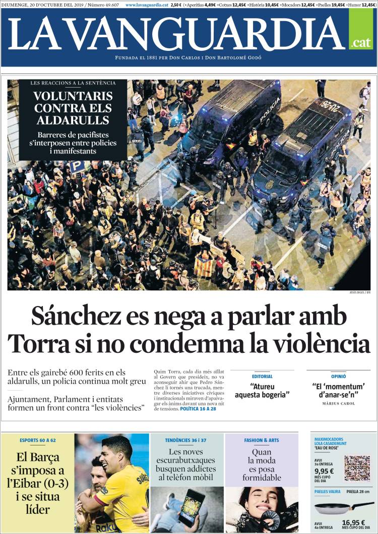 Portada de La Vanguardia (Spain)