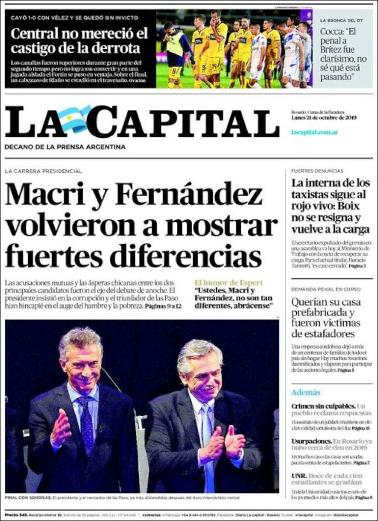 Portada de La Capital - Rosario (Argentina)