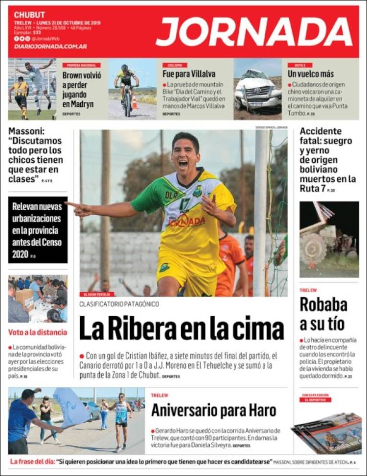 Portada de Diario Jornada en la Patagonia (Argentine)