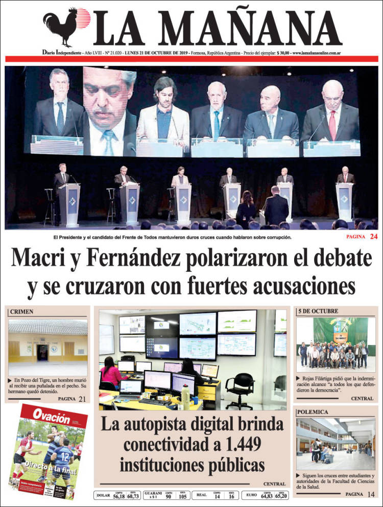 Portada de Diario La Mañana (Argentina)