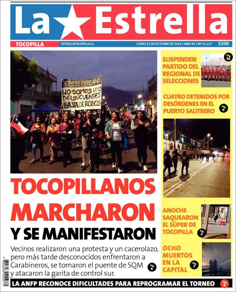 Portada de La Estrella de Tocopilla (Chile)