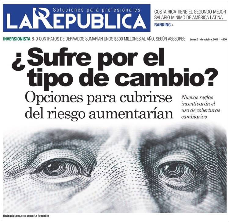 Portada de La República (Costa Rica)
