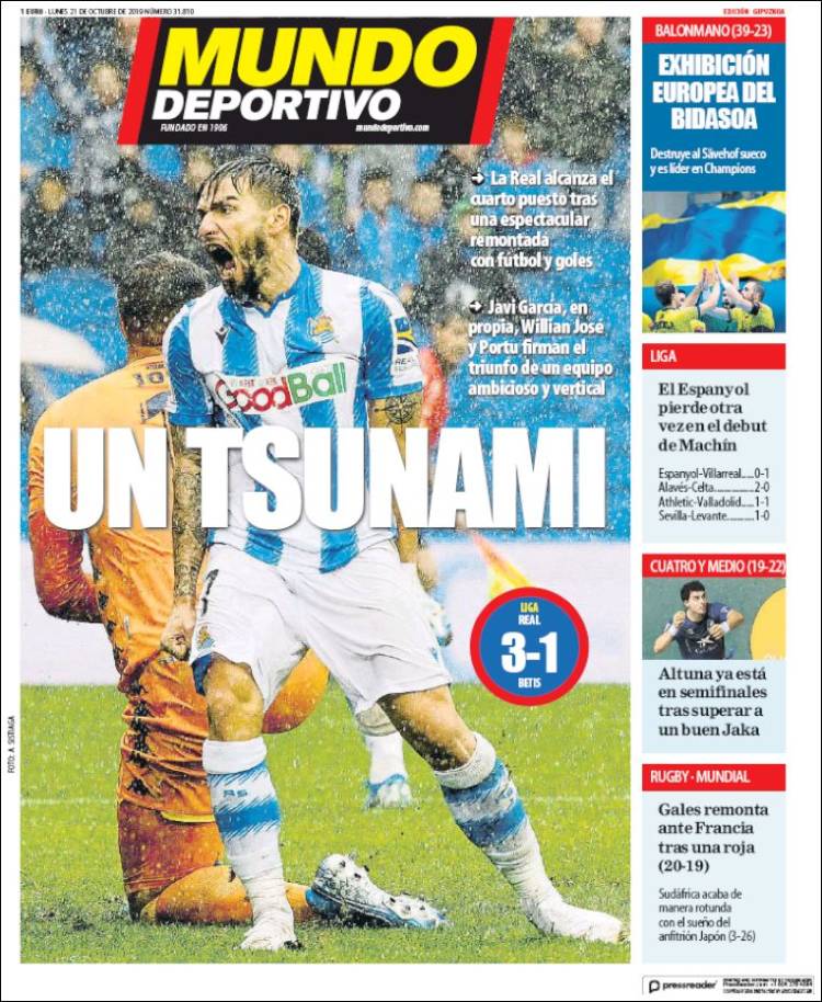 Portada de Mundo Deportivo Gipuzkoa (España)