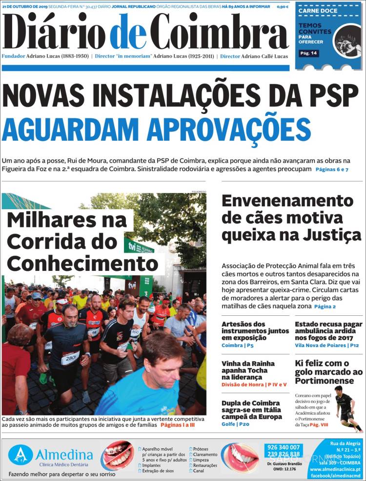 Portada de Diário de Coimbra (Portugal)