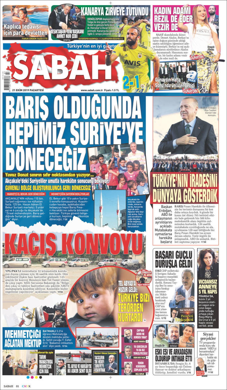 Portada de Sabah (Turqu&iacute;a)