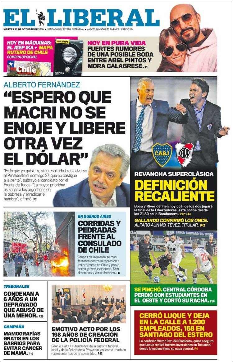 Portada de Diario El Liberal (Argentina)