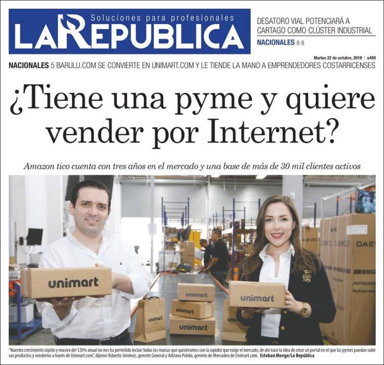 Portada de La República (Costa Rica)