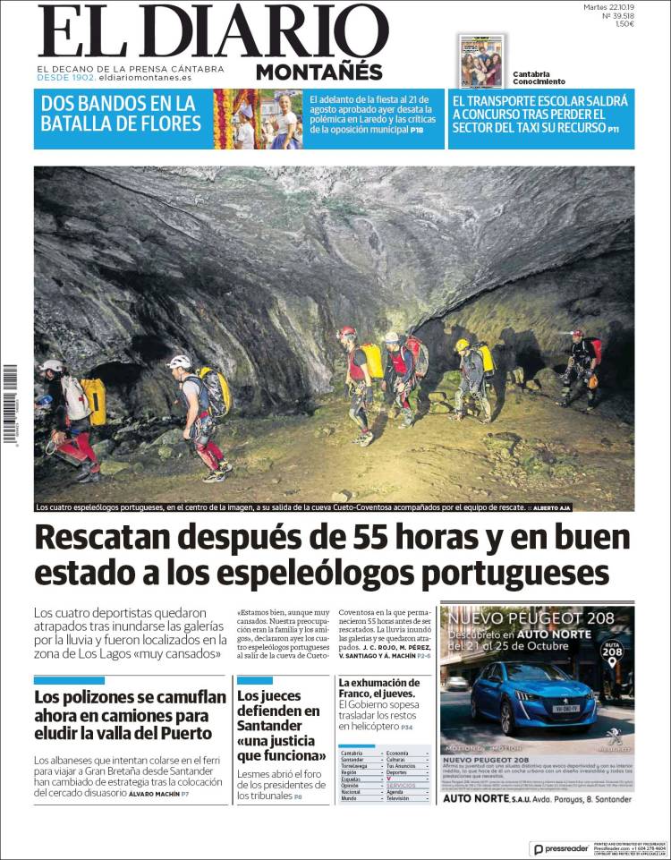 Portada de El Diario Montañés (Espa&ntilde;a)