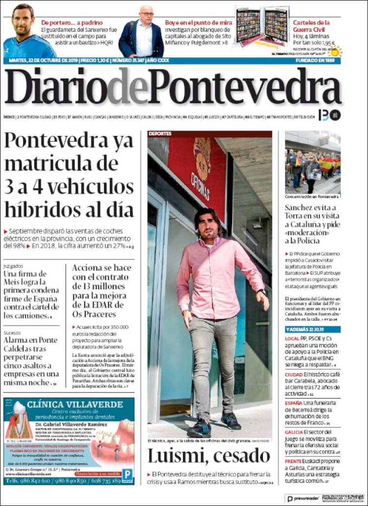 Portada de Diario de Pontevedra (Espa&ntilde;a)
