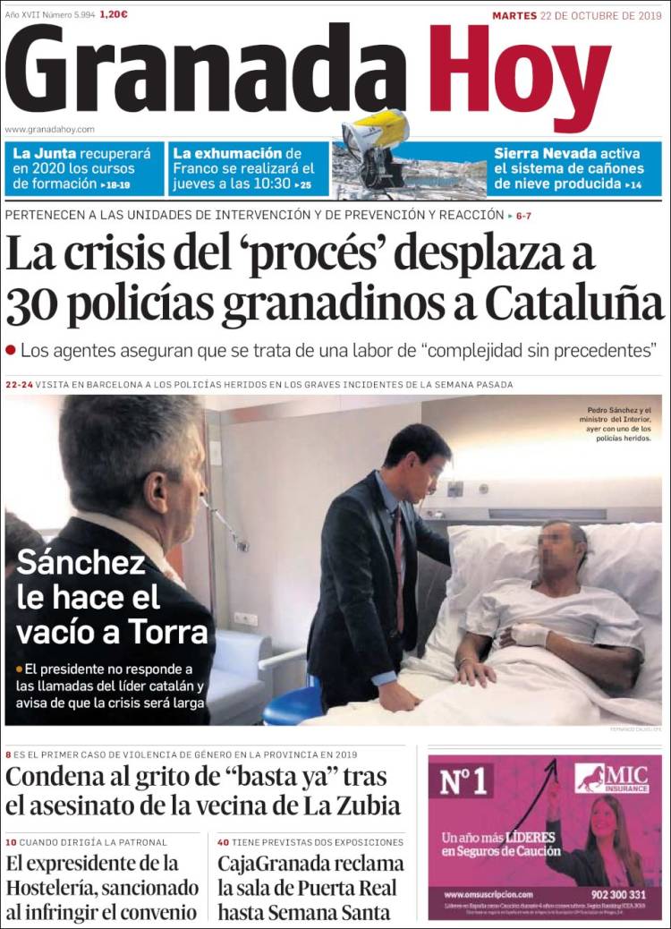 Portada de Granada Hoy (Espa&ntilde;a)