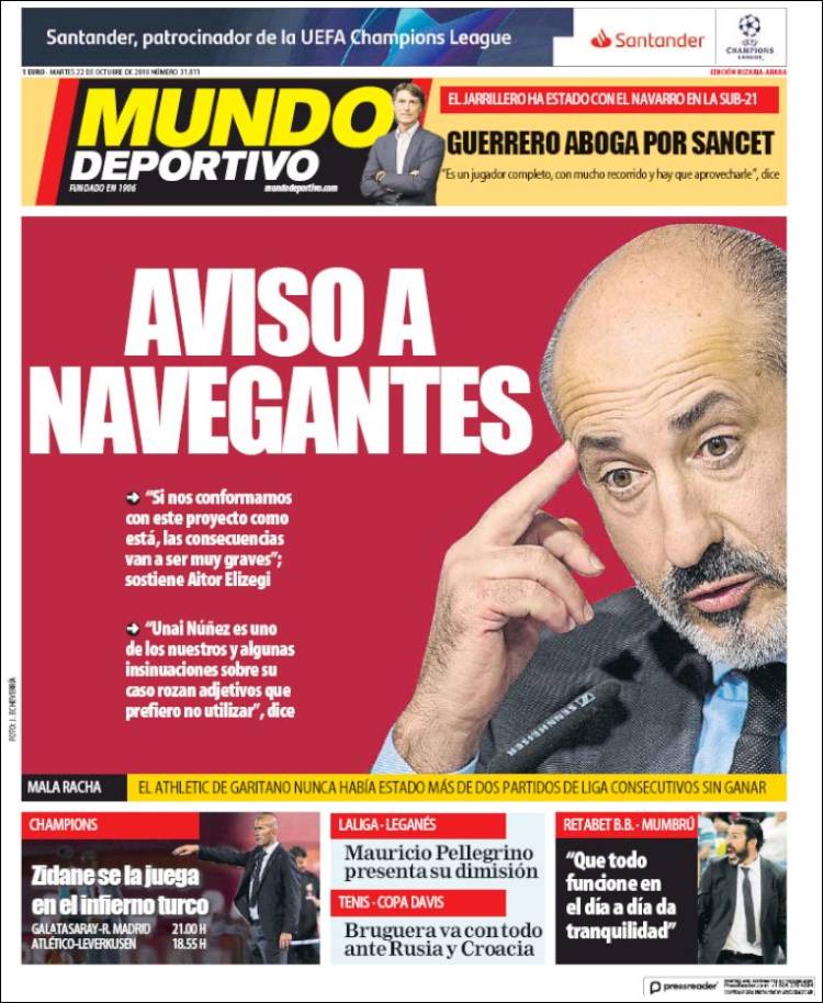 Portada de Mundo Deportivo Bizkaia (Espa&ntilde;a)