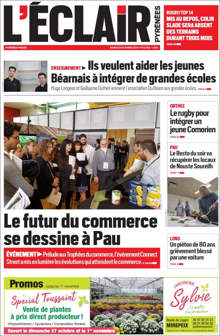 Portada de L'Eclair des Pyrénées (Francia)