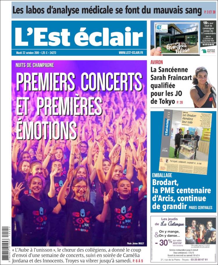 Portada de L'Est Eclair (Francia)
