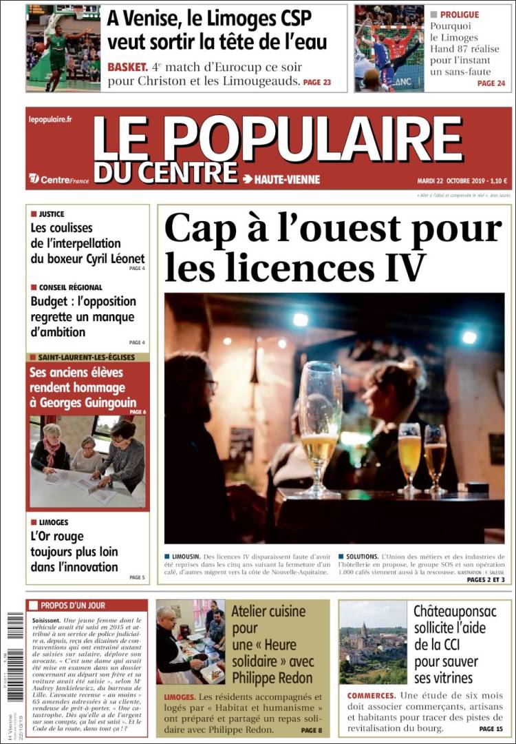 Portada de Le Populaire du Centre (Francia)