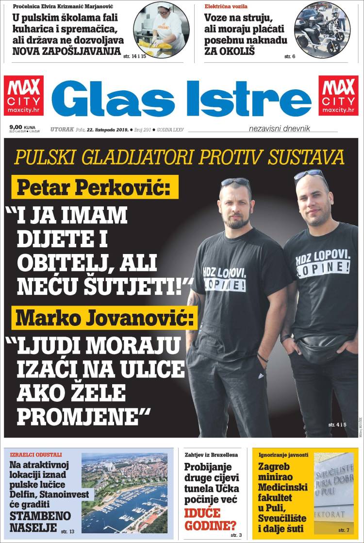 Portada de Glas Istre (Croacia)