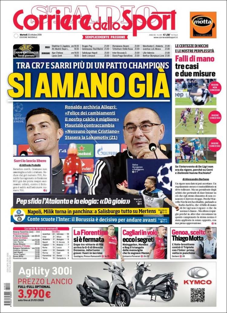 Portada de Corriere dello Sport (Italia)