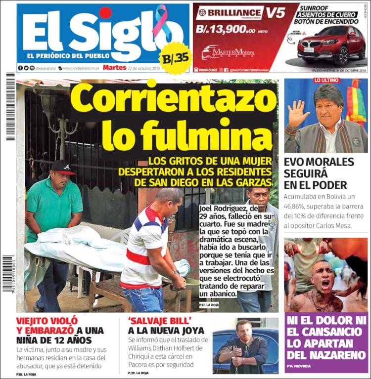 Portada de El Siglo (Panam&aacute;)