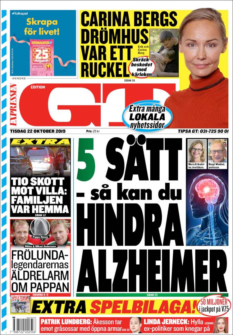 Portada de Göteborgstidningen (Suecia)