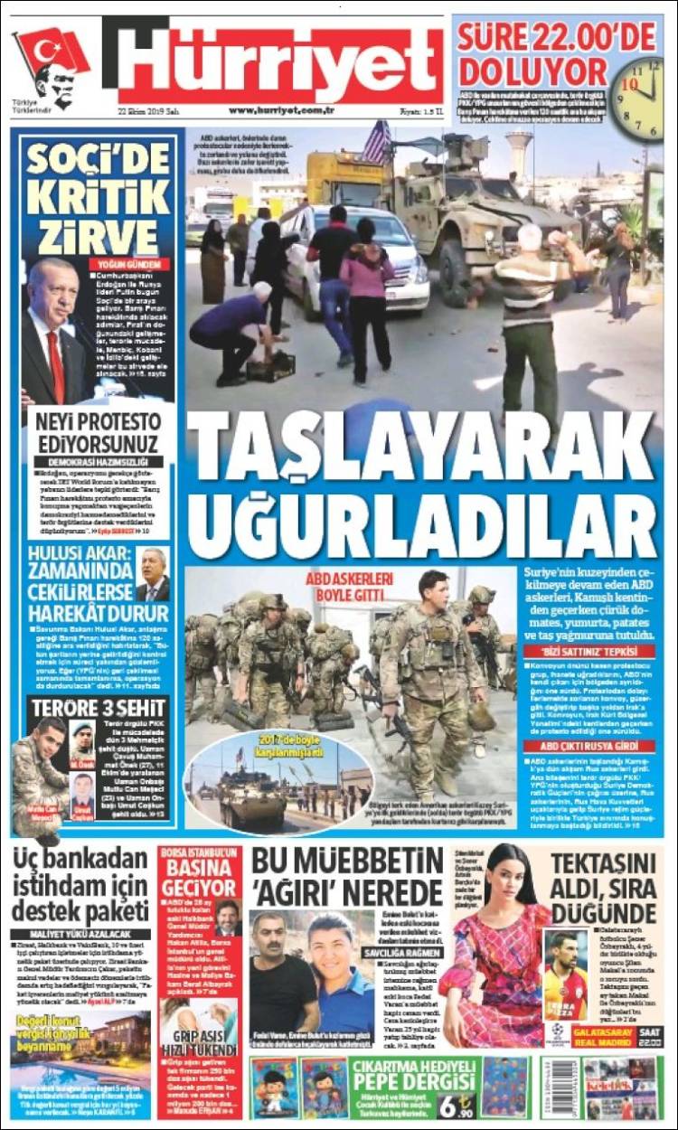 Portada de Hürriyet (Turqu&iacute;a)