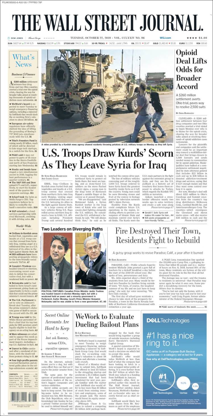 Portada de Wall Street Journal (USA)