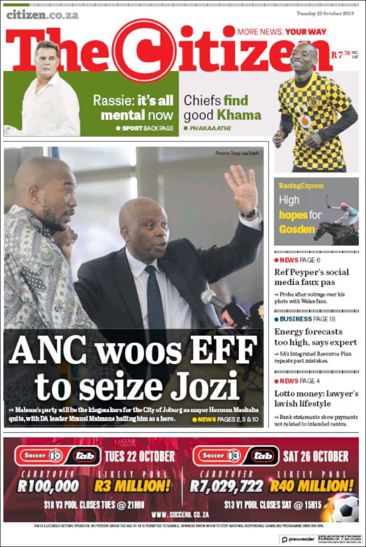 Portada de The Citizen (Sud&aacute;frica)