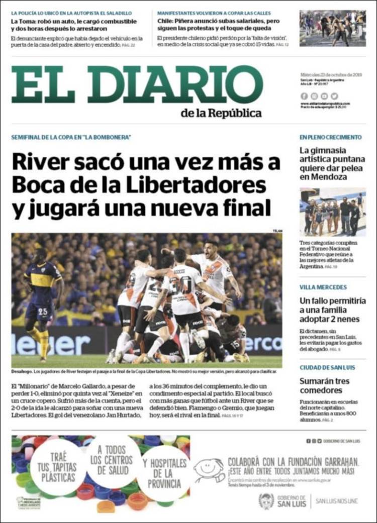 Portada de Diario de la República (Argentina)