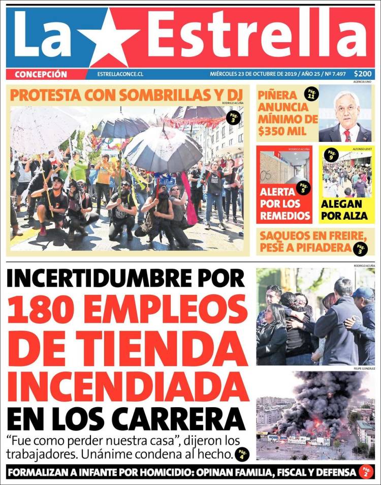 Portada de La Estrella de Concepción (Chile)