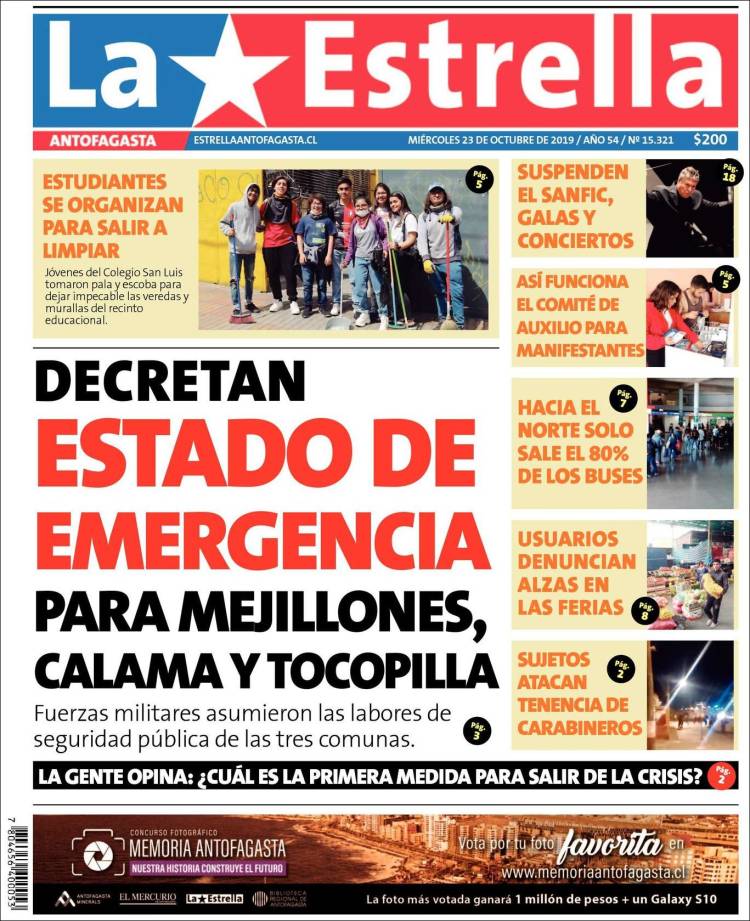 Portada de La Estrella del Norte (Chile)