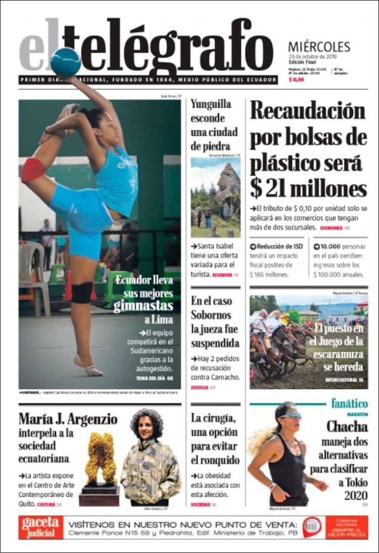 Periódico El Telégrafo Ecuador Periódicos De Ecuador Edición De Miércoles 23 De Octubre De 