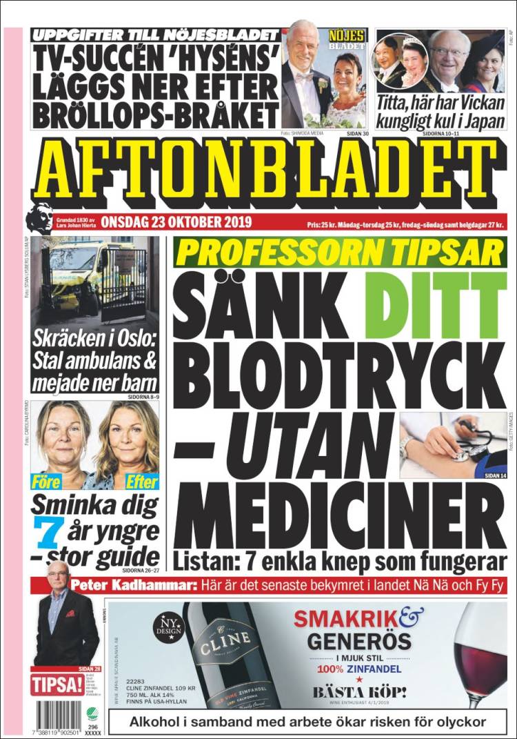 Portada de Aftonbladet (Sweden)