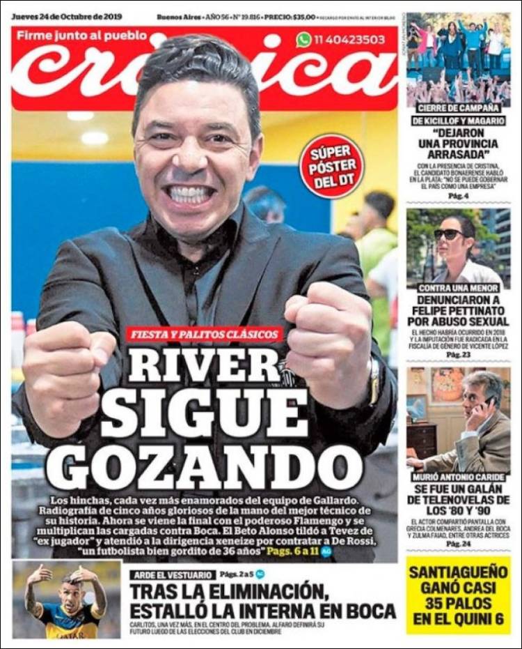 Portada de Crónica (Argentina)