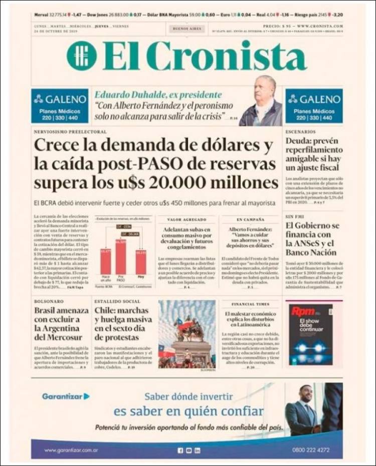 Portada de El Cronista Comercial (Argentina)