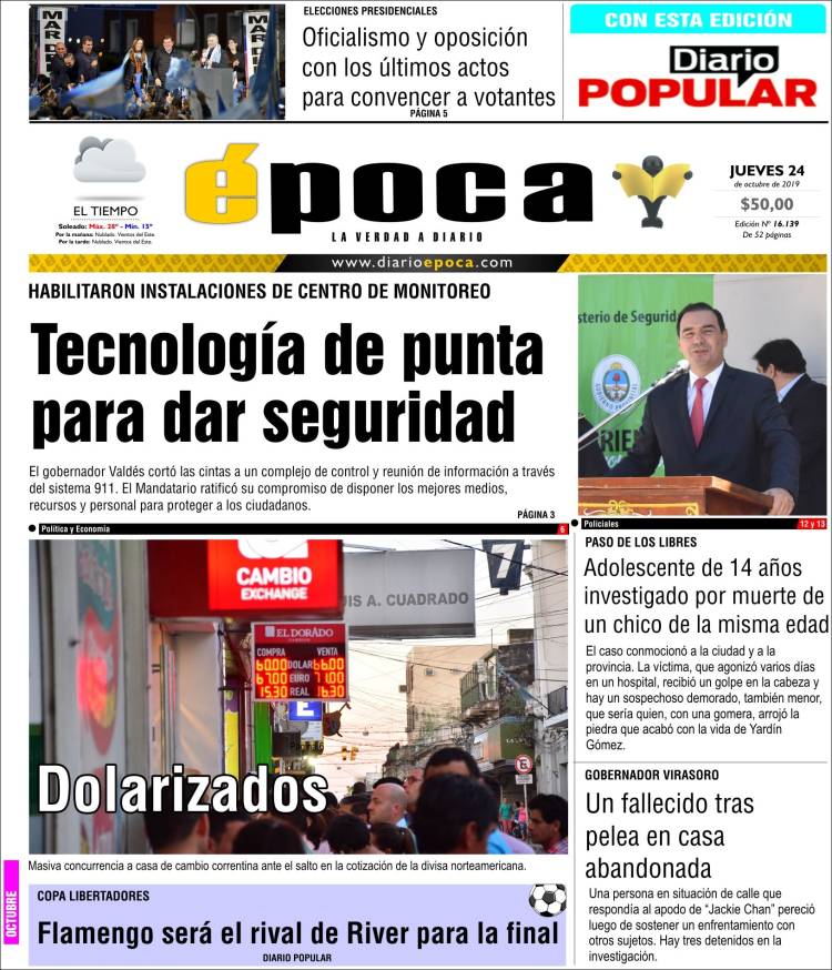 Portada de Diario Época (Argentina)
