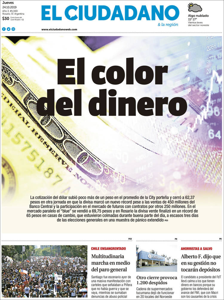 Portada de Diario El Ciudadano (Argentina)