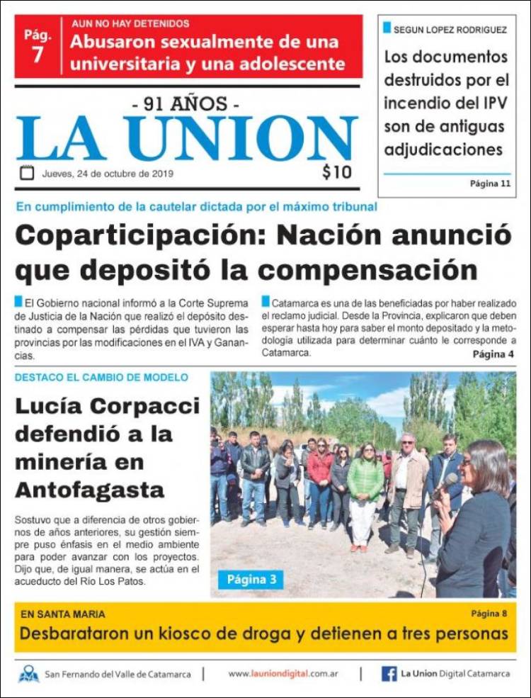 Portada de La Unión (Argentina)