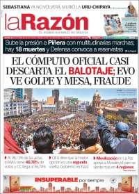 Portada de La Razón (Bolivia)