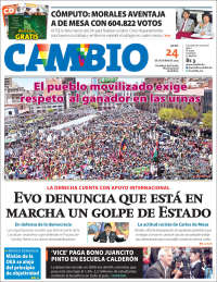 Portada de Cambio (Bolivia)