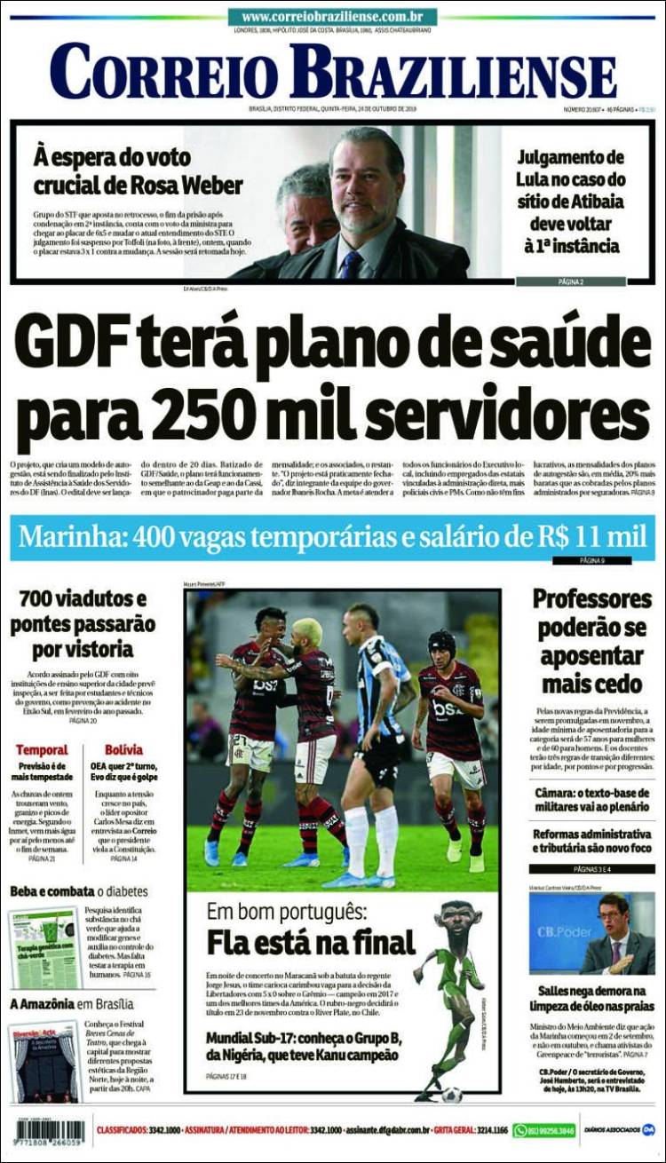 Portada de Correio Braziliense (Brasil)