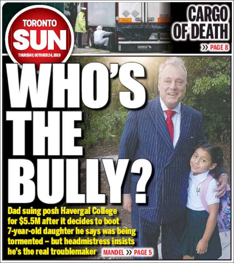 Portada de The Toronto Sun (Canada)