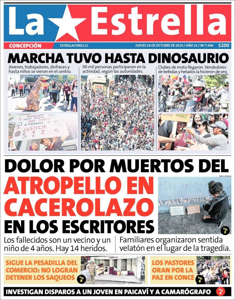 Portada de La Estrella de Concepción (Chile)